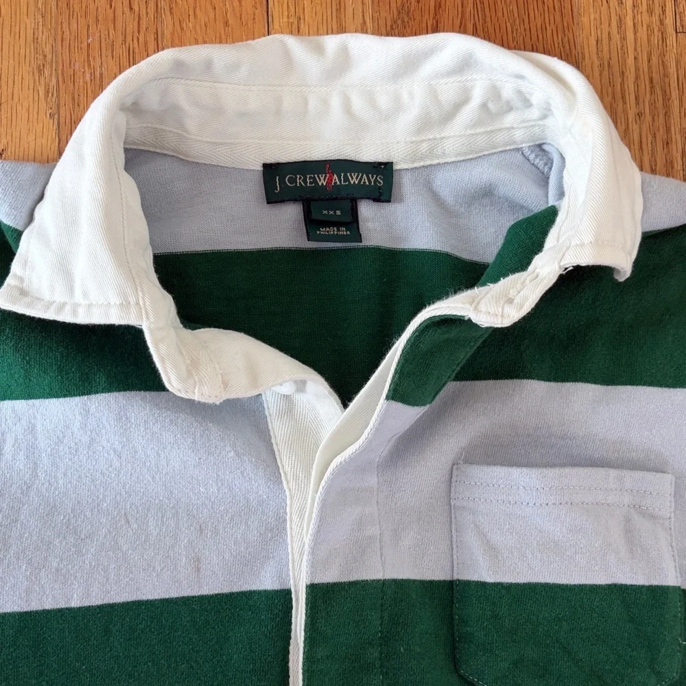J. Crew Green and Light Blue Rugby Dress